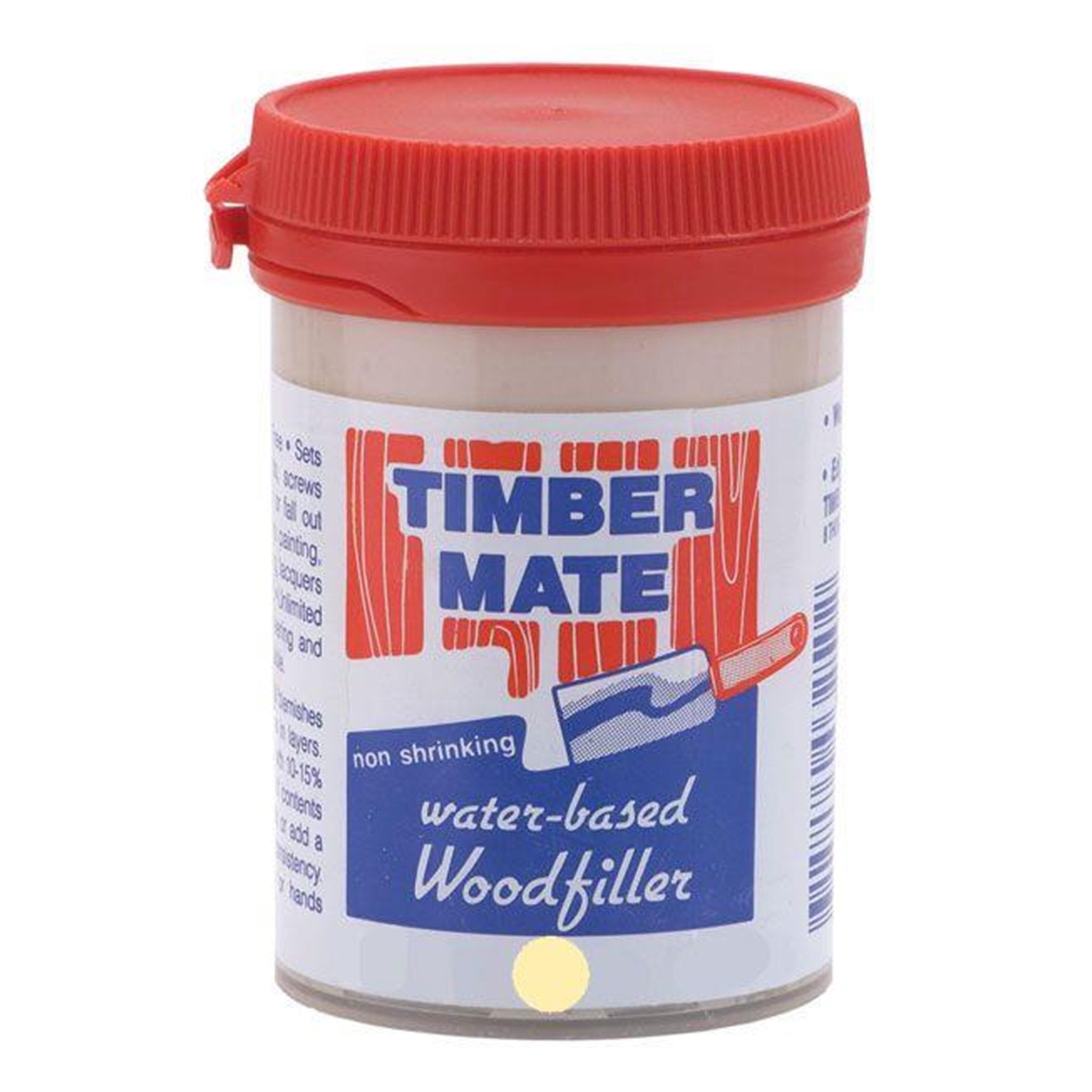 Timbermate 8oz wood filler jar for quick, easy interior repairs.