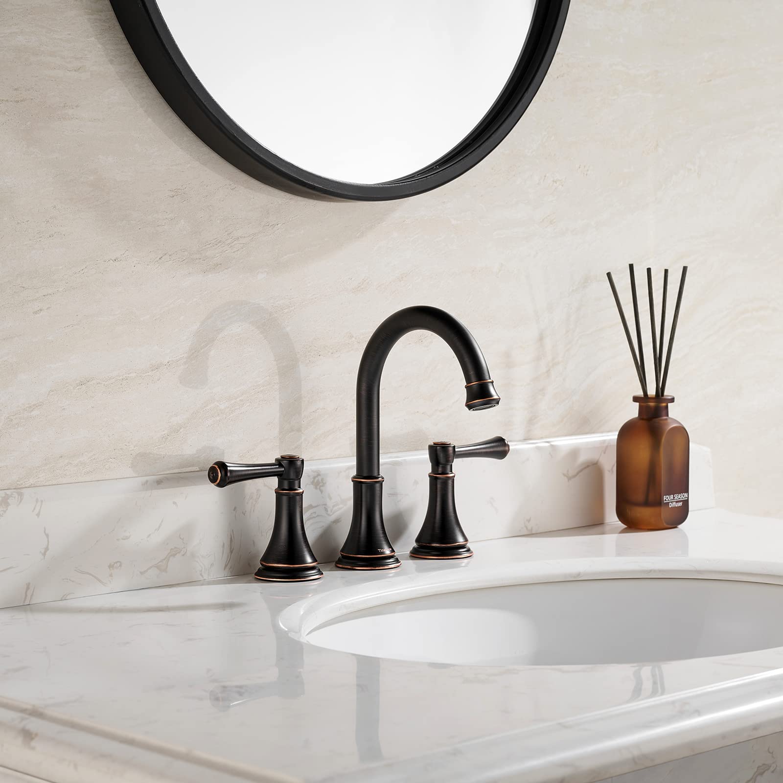 TimeArrow Orb finish closeup shows durable oil rubbed bronze coating