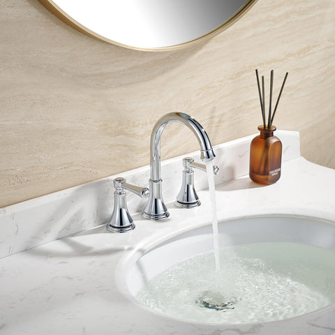 TimeArrow pop-up drain with overflow keeps vanity drainage neat and tidy.
