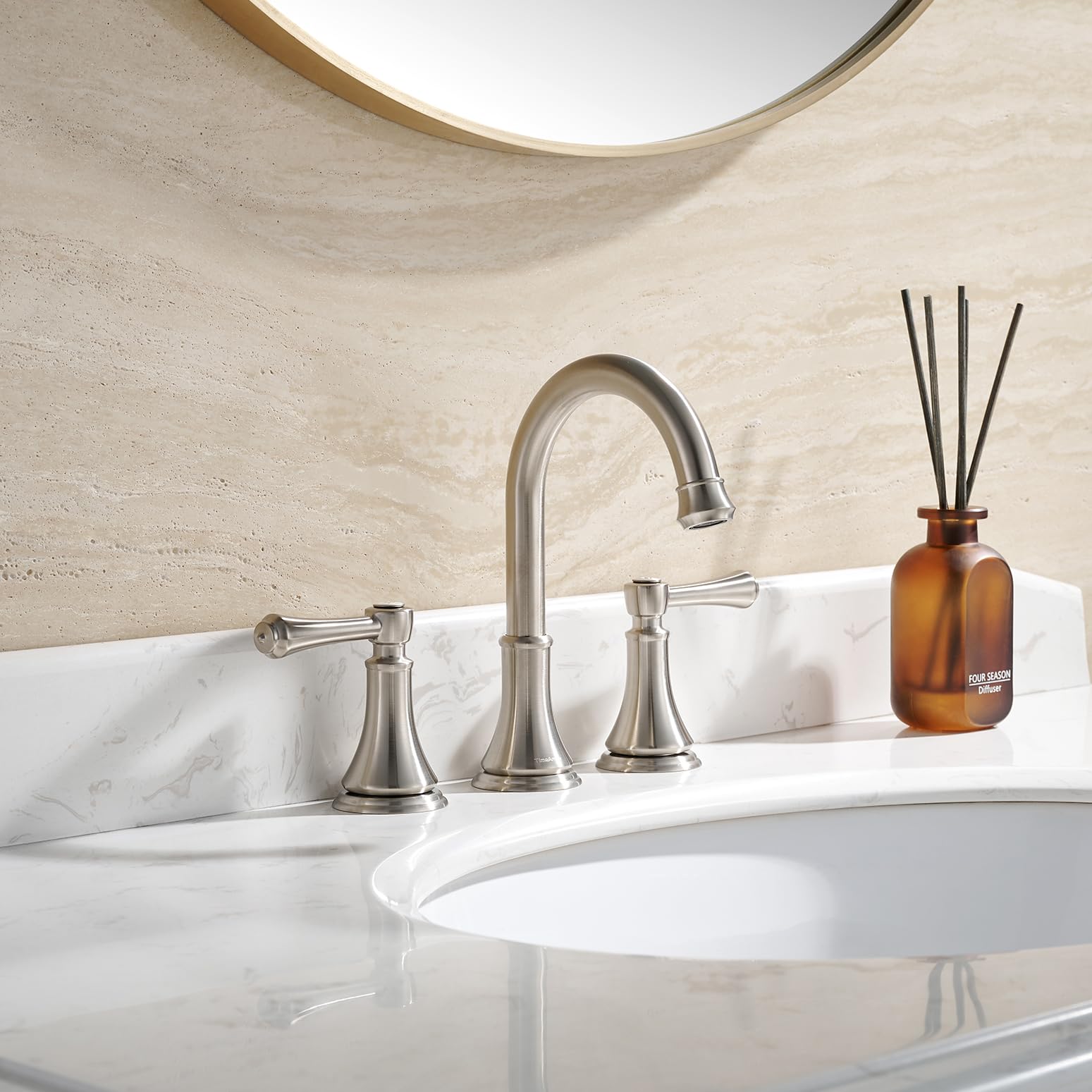 TimeArrow TAF830Y-BN two-handle lever enables precise water temperature control.