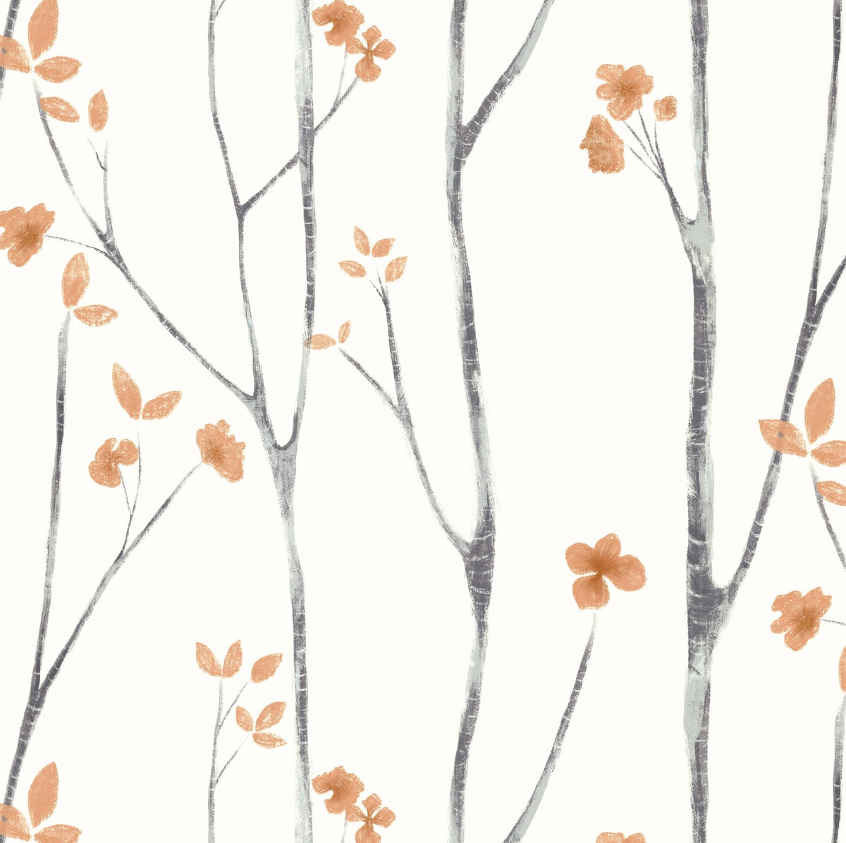 Timeet boho floral tree wallpaper on beige background enhances living rooms with soft texture