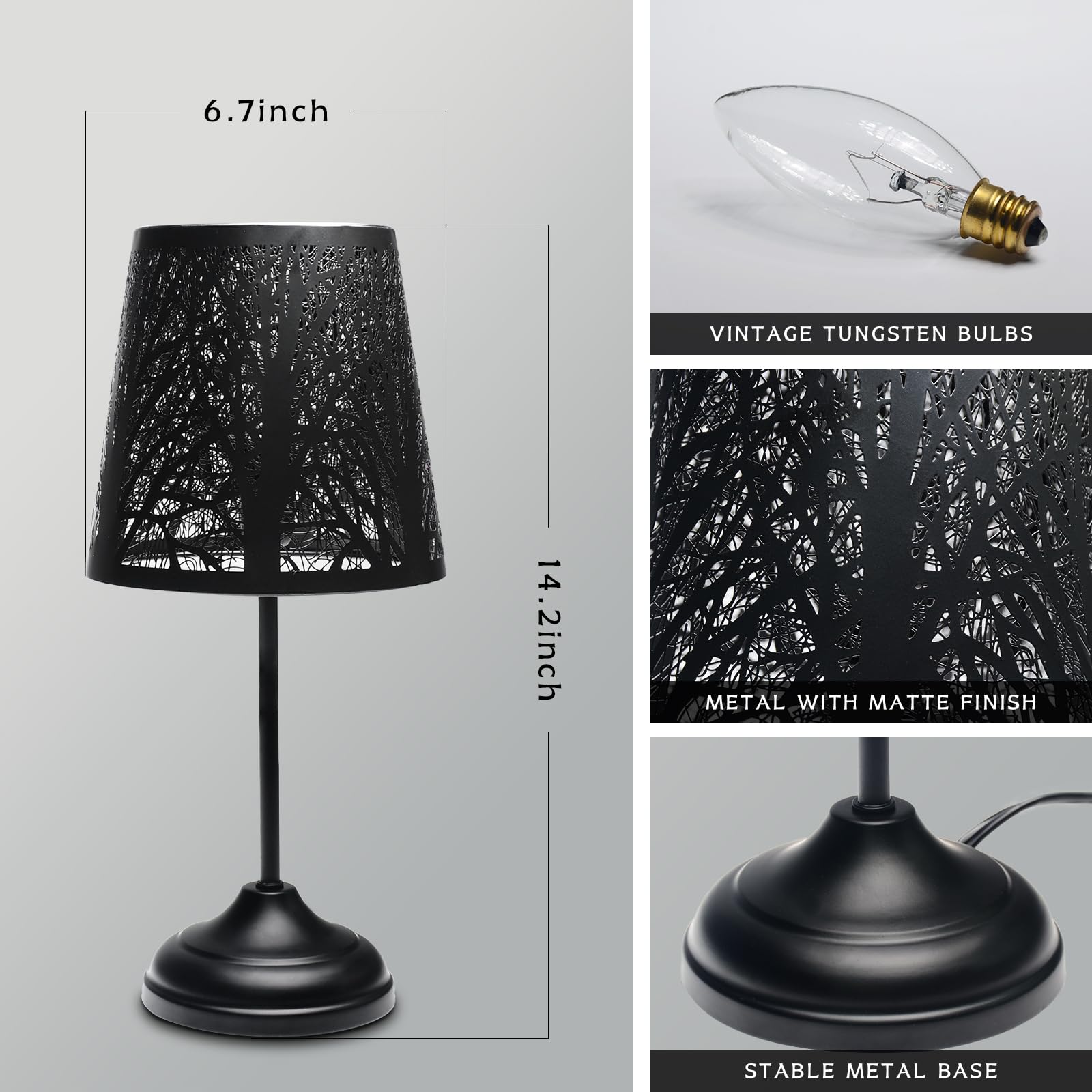 Timeflies anti-tipping metal-base lamp stays steady on desks and tables.