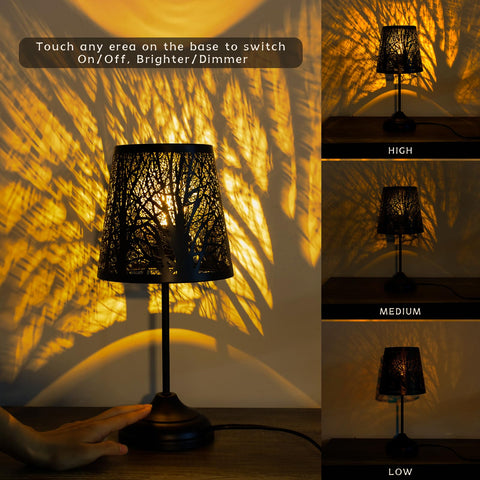 Timeflies dimmable tree lamp anti tipping base provides stable bedside lighting.