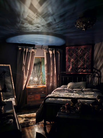 Timeflies Halloween mood lighting lamp enhances indoor festive ambiance.