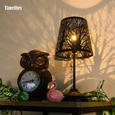 Timeflies small-space bedside lamp fits narrow nightstands while saving room.