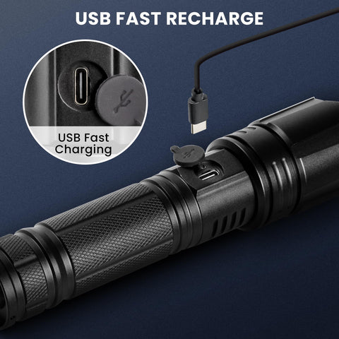 TIMSUMR flashlight high-lumen mode switch enables quick beam changes.