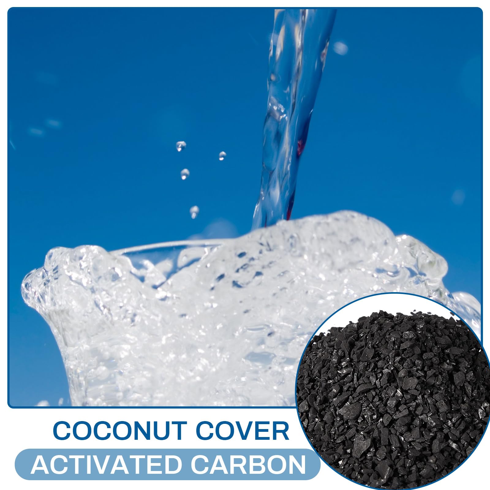 Timgle black charcoal granules in filter system for sleek integration.