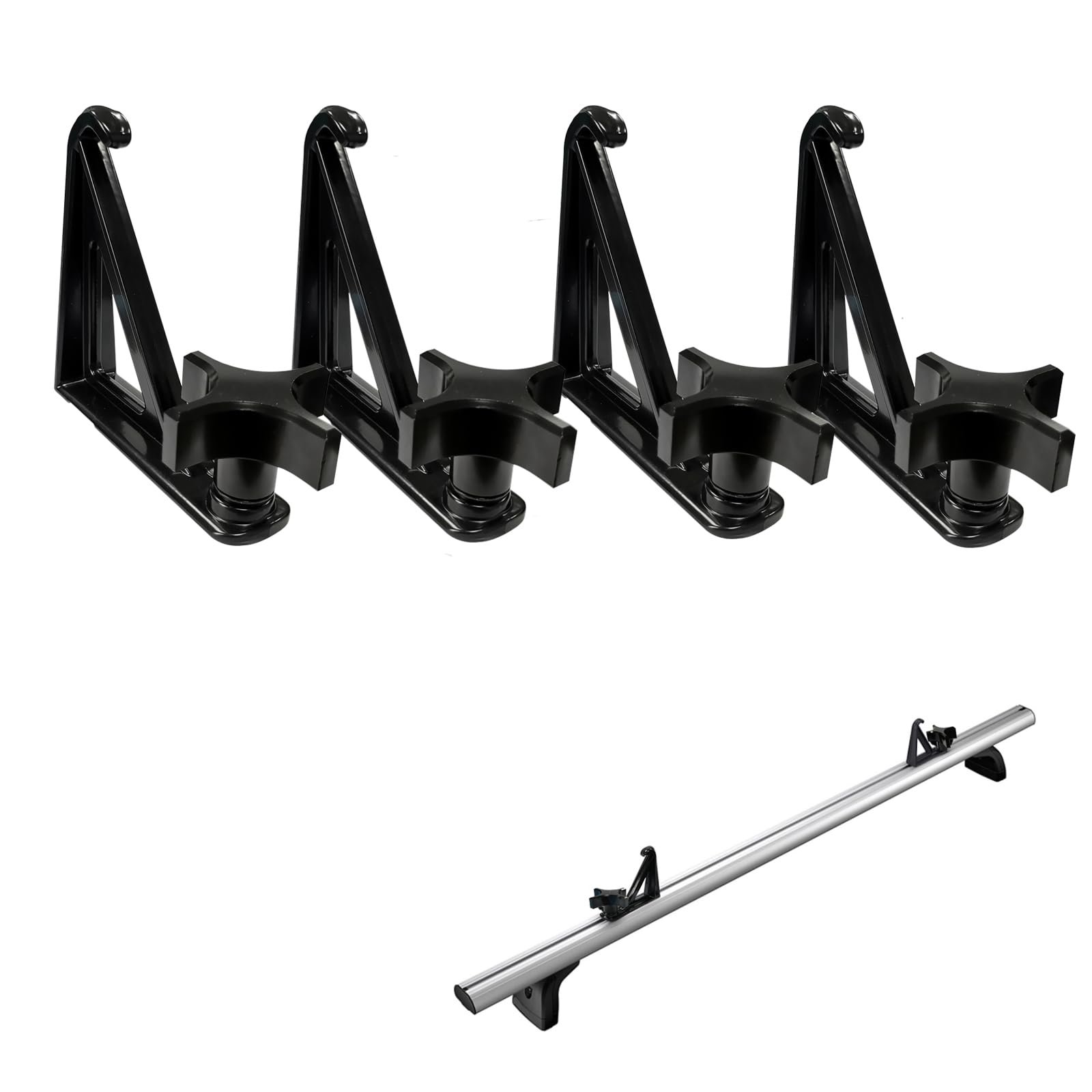 Timilge Load Stops crossbar secures ladders on roof racks for safety