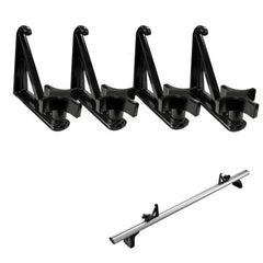 Timilge Load Stops crossbar secures ladders on roof racks for safety