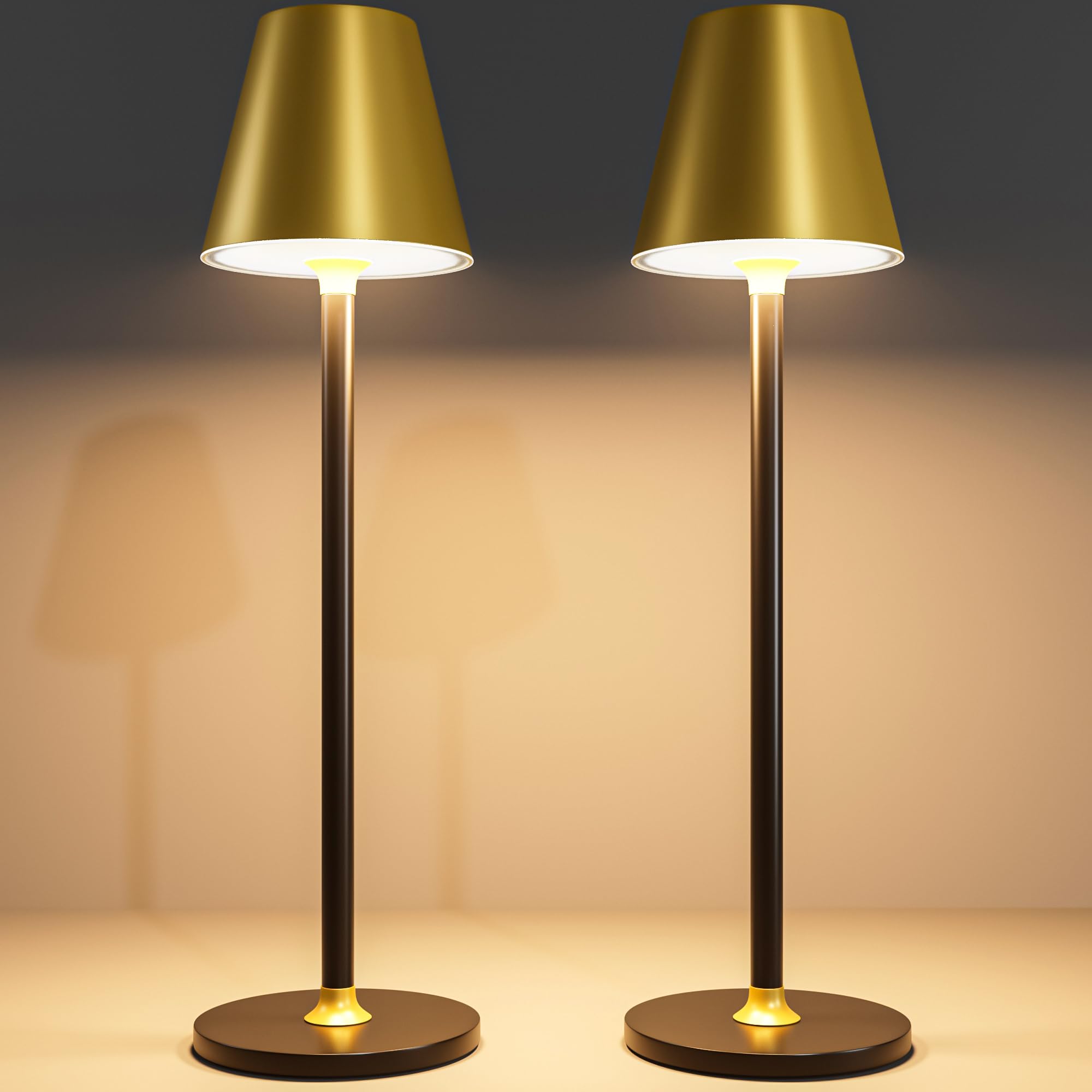 Timjorman 2-pack cordless table lamp base: stable weighted metal design for a contemporary centerpiece.