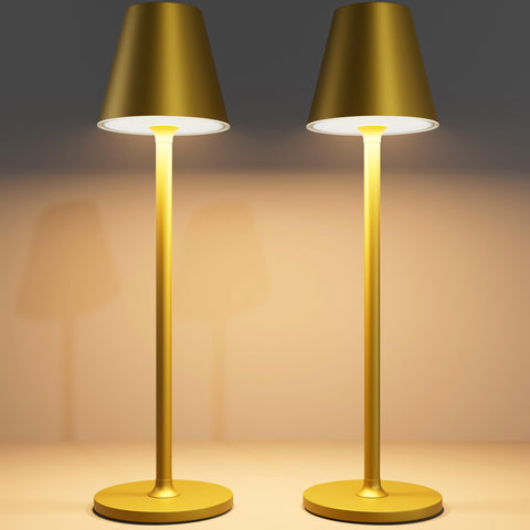 Timjorman cordless table lamp with bronze base provides stable, minimalist lighting for desks