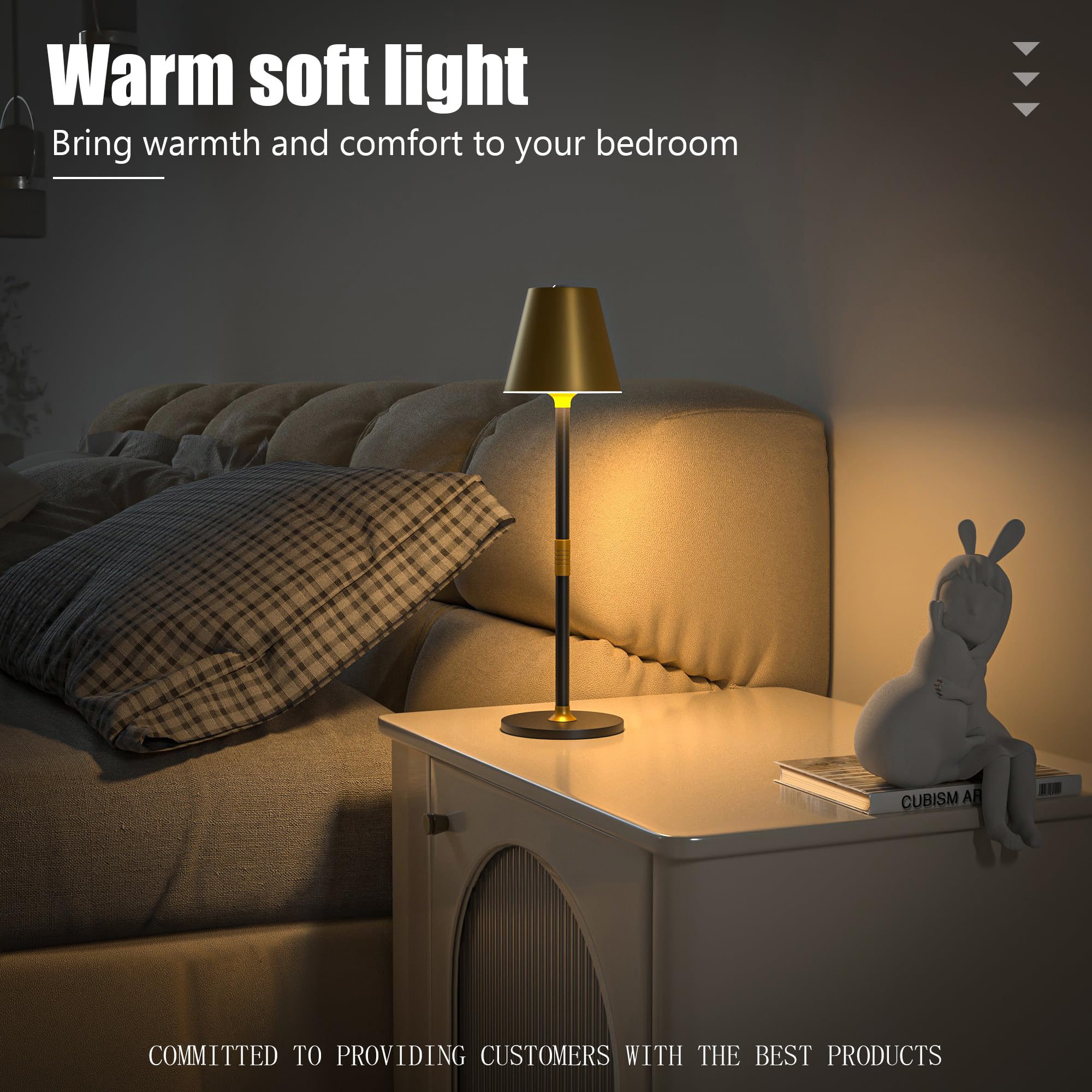 Timjorman lamp with USB charging port for easy recharging.
