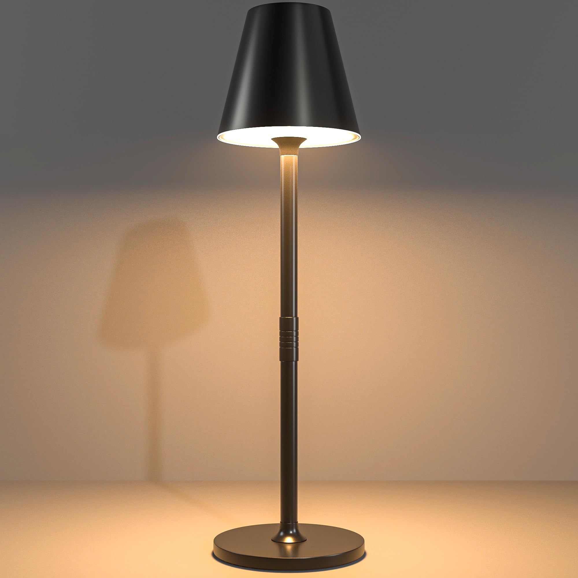 Timjorman cordless lamp base with sturdy matte metal finish for stability