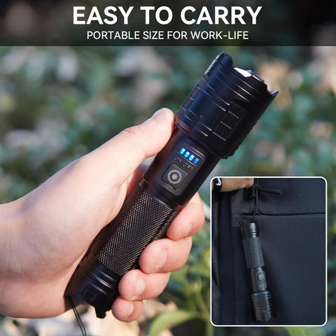 TIMSUMR flashlight’s waterproof and dustproof build stands up to weather.