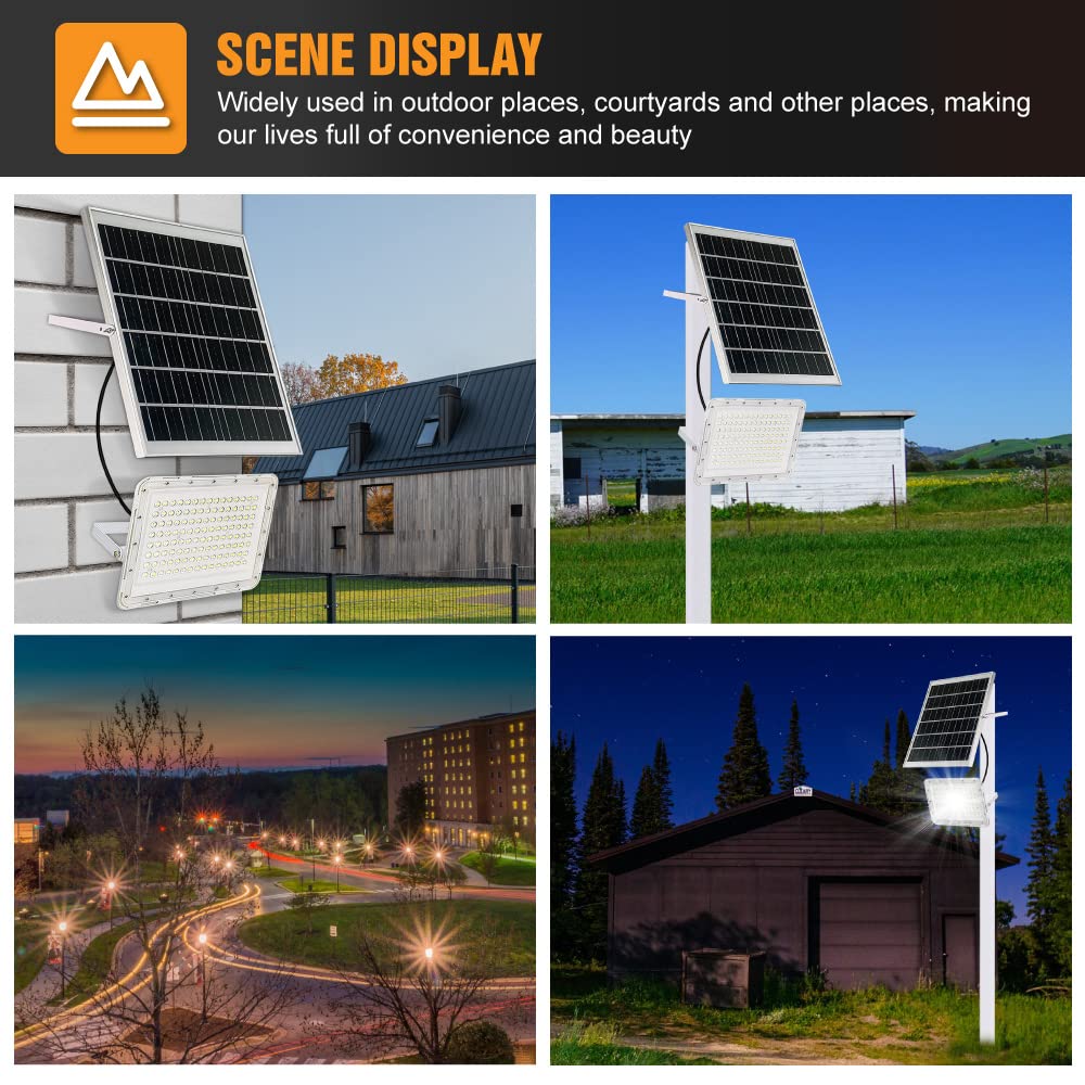 24,000 lumens provide bright coverage for driveways, pools, and pathways