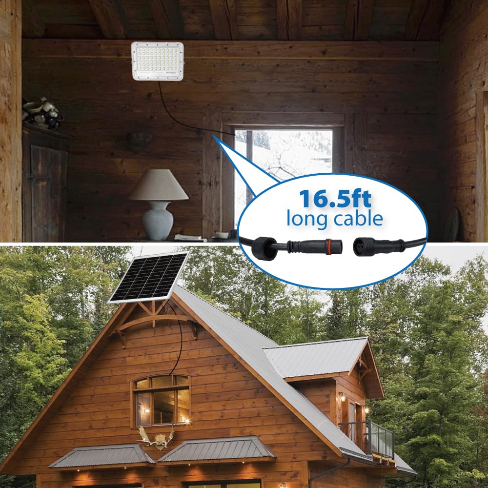 Remote-controlled solar flood light enables flexible night lighting up to 32.8 feet