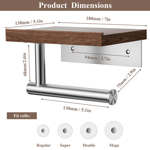 Tindbea mega-roll compatibility shows fit for standard, double, mega rolls.