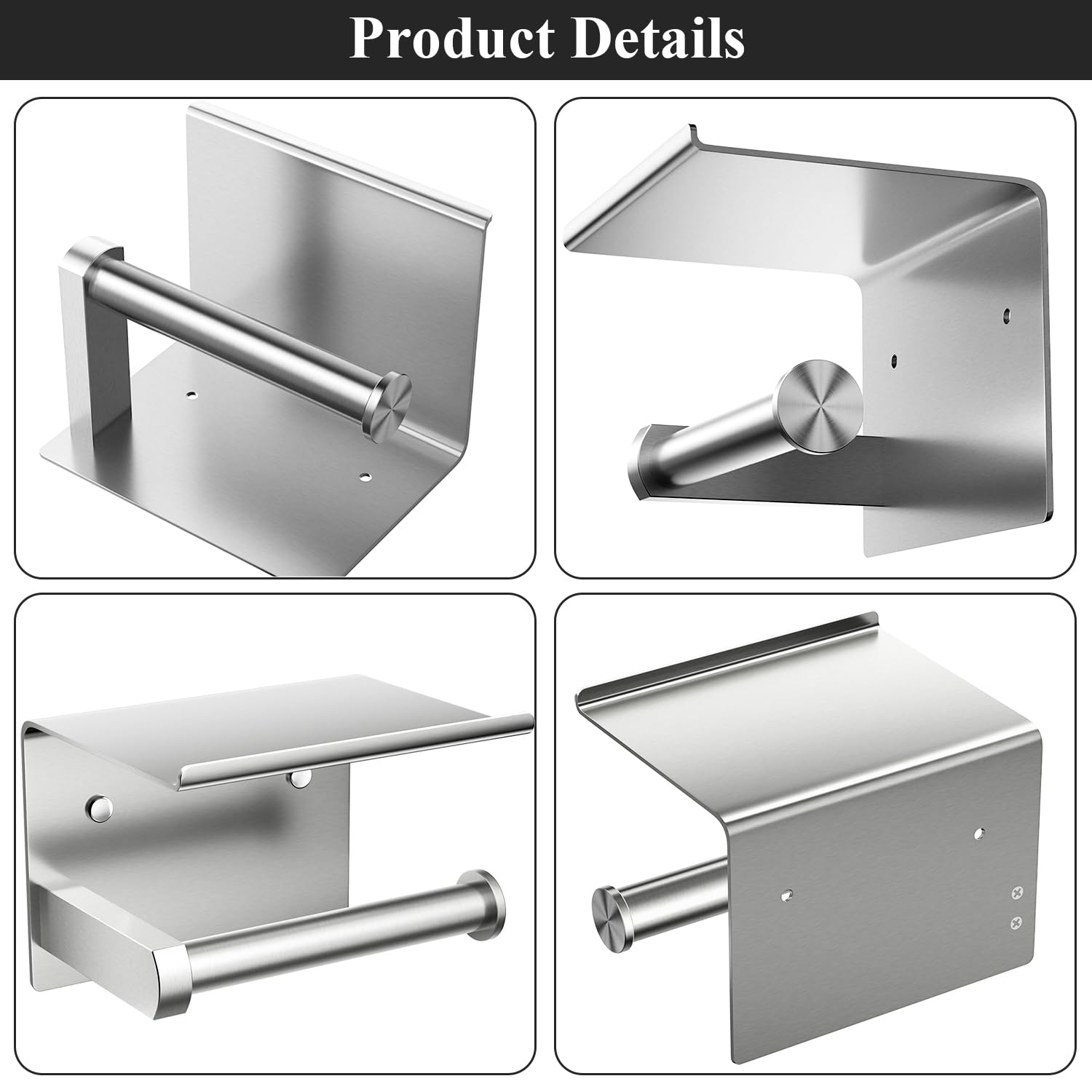 Tindbea modern bathroom organizer with towel storage in brushed nickel