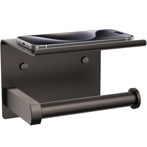 Tindbea toilet paper holder with bronze shelf wall mounted for easy bathroom access