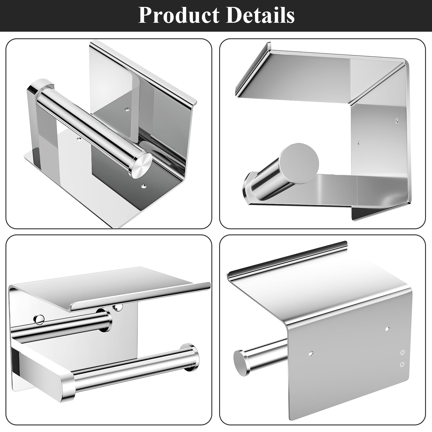 Tindbea bathroom organizer with polished chrome finish for modern decor