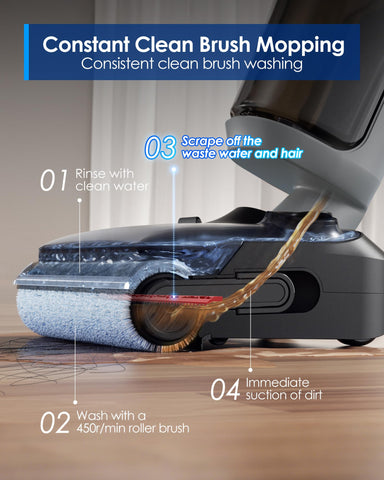 Tineco Floor ONE i5 Stretch keeps debris away from the water tank during use