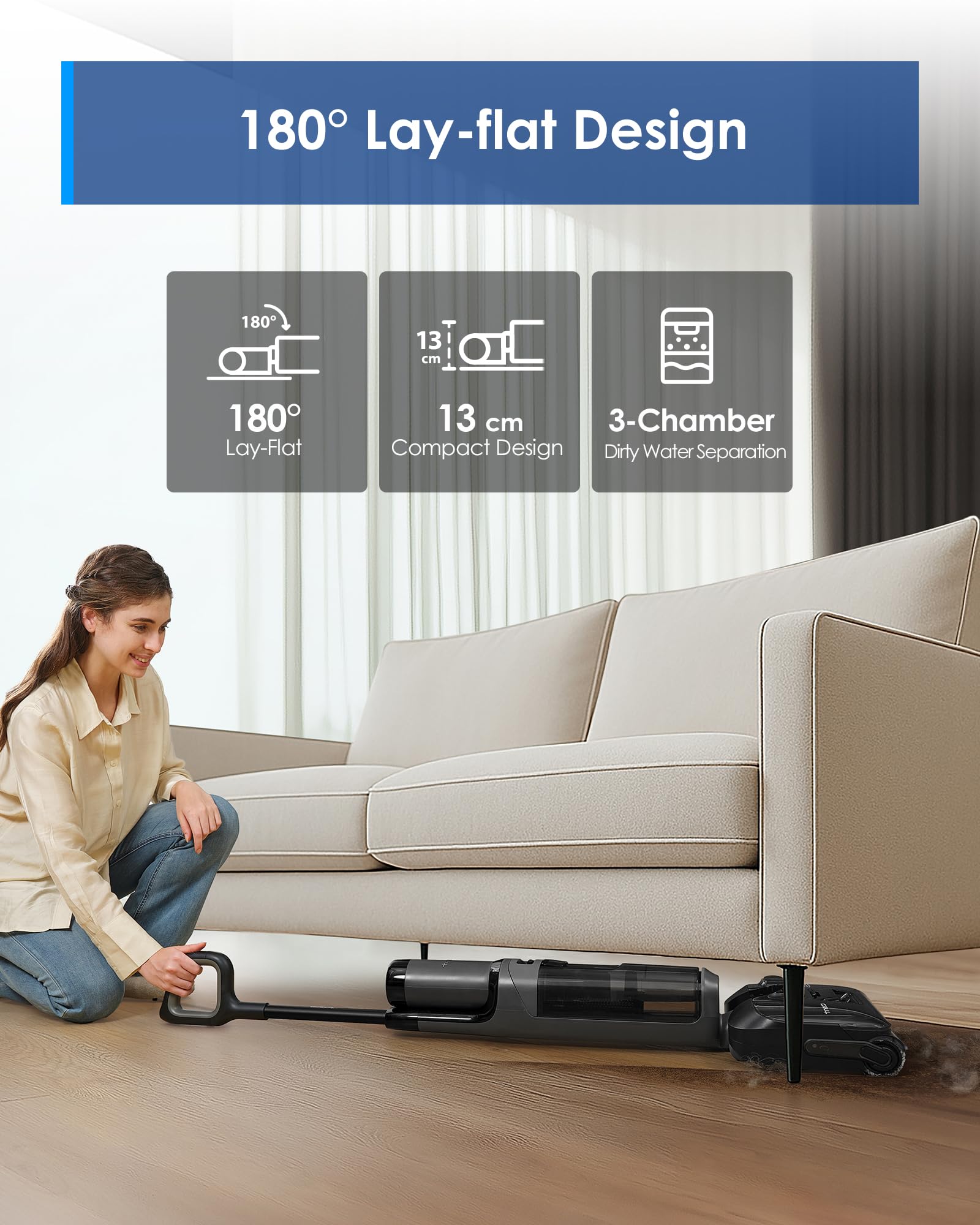 Tineco Floor ONE i6 Stretch offers up to 40 minutes runtime on a single charge.