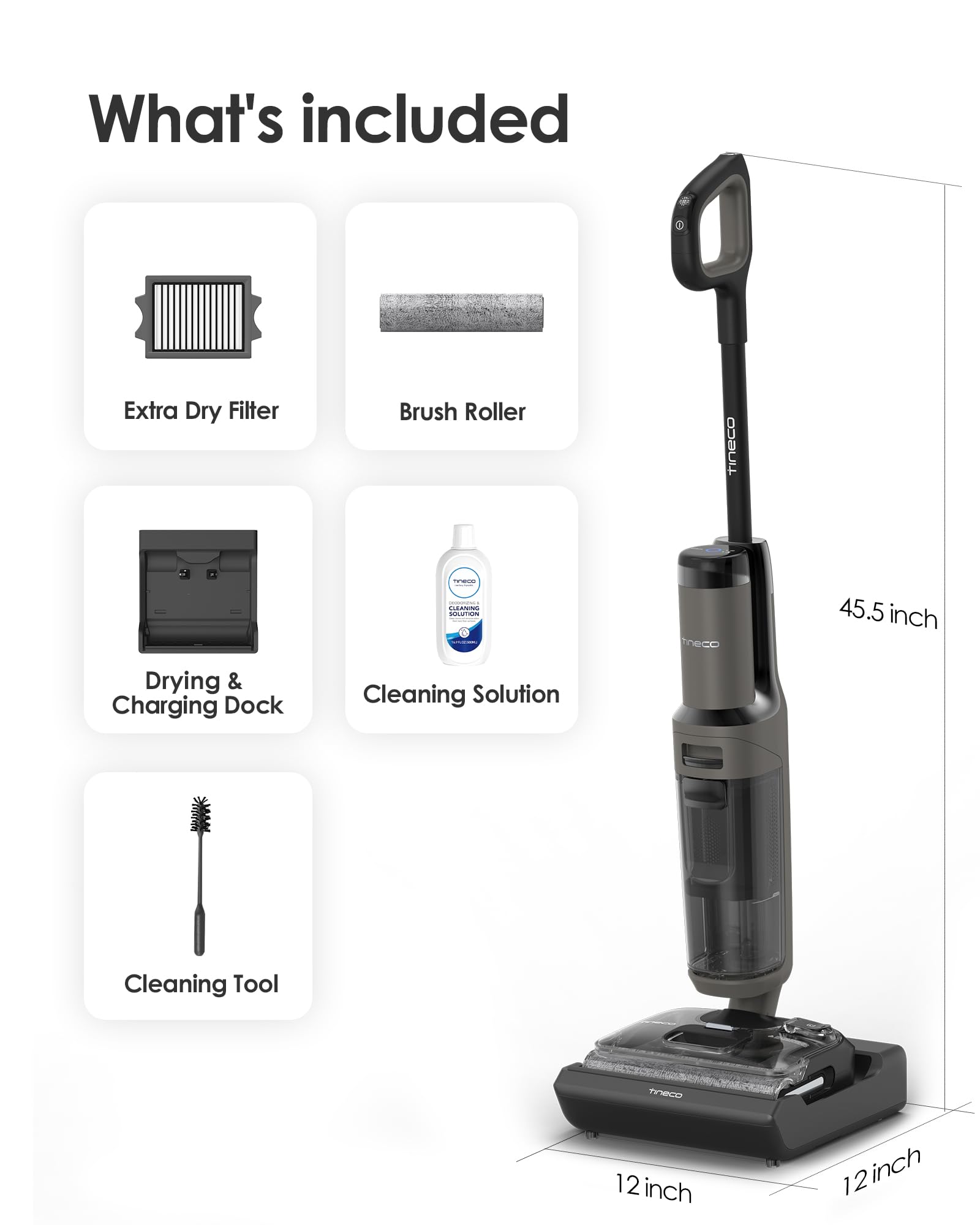 Tineco Floor ONE i6 Stretch versatile for wet wiping and dry vacuuming on hard floors.
