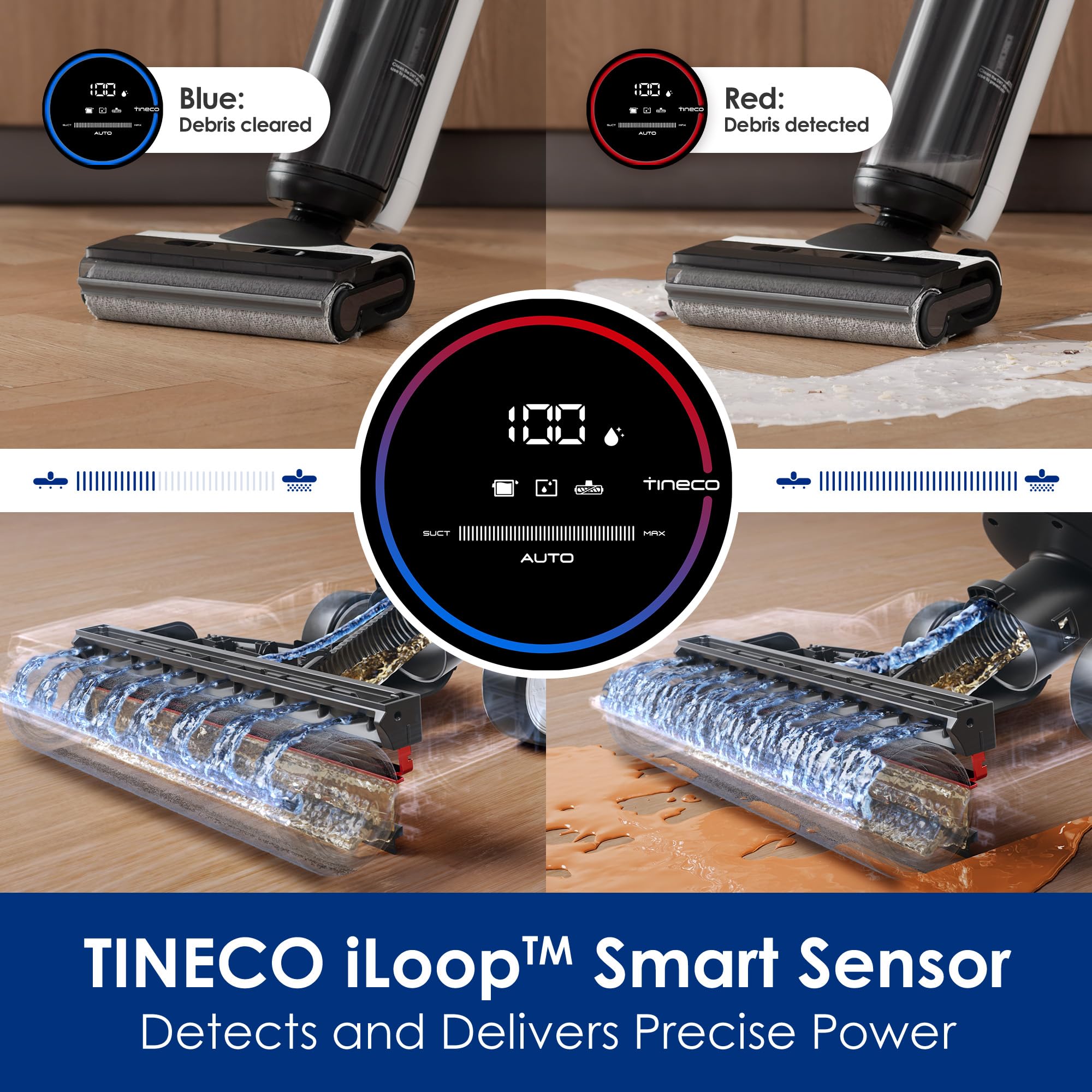 Tineco Floor One S5 dual water tanks with clean and dirty water separation.