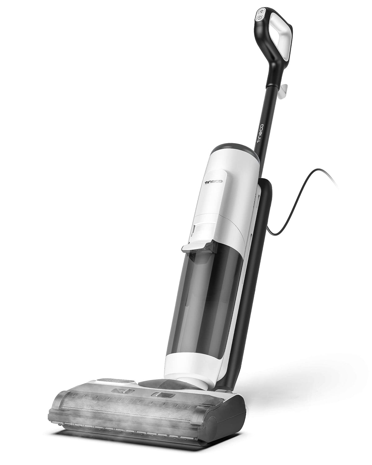 Tineco Floor One S5 in action steam cleaning hardwood floors for sticky messes