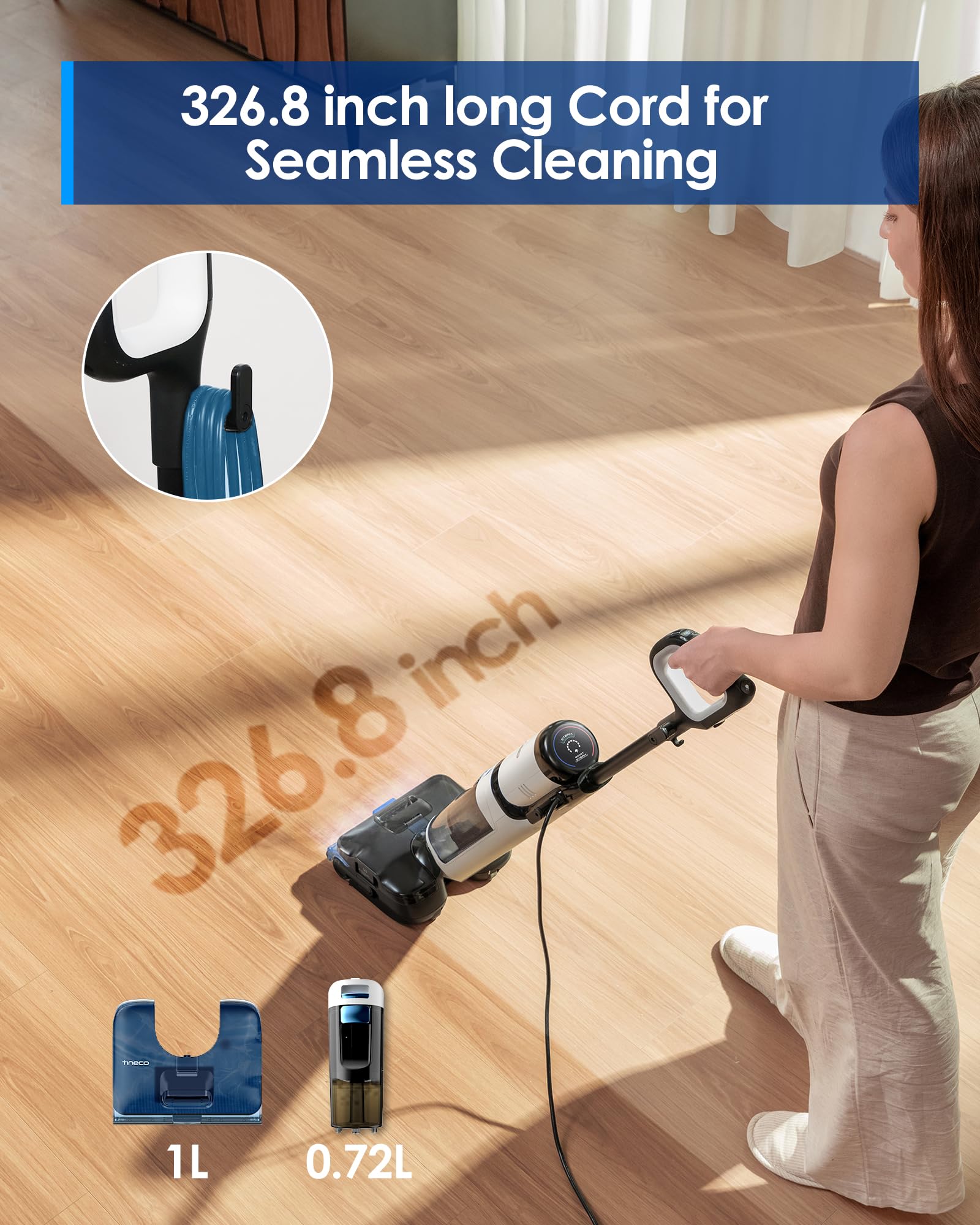 Tineco Floor One S6 Stretch 326-inch reach for large areas