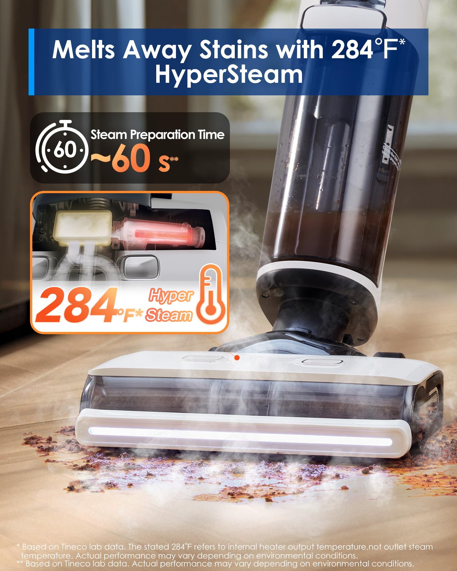 Tineco Floor ONE S7 digital display guides precise cleaning settings