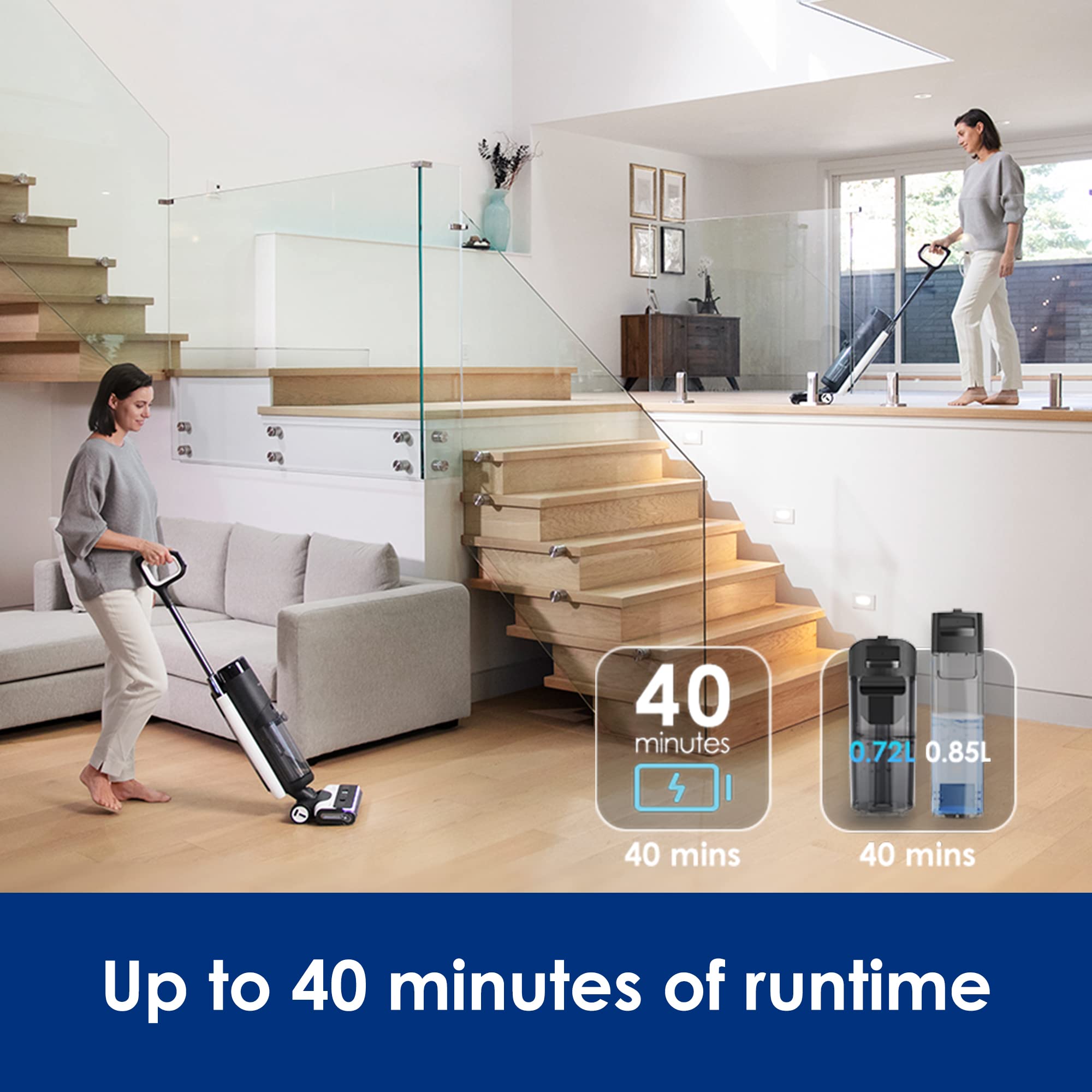 Tineco Floor ONE S7 PRO centrifugal drying leaves the roller dry.