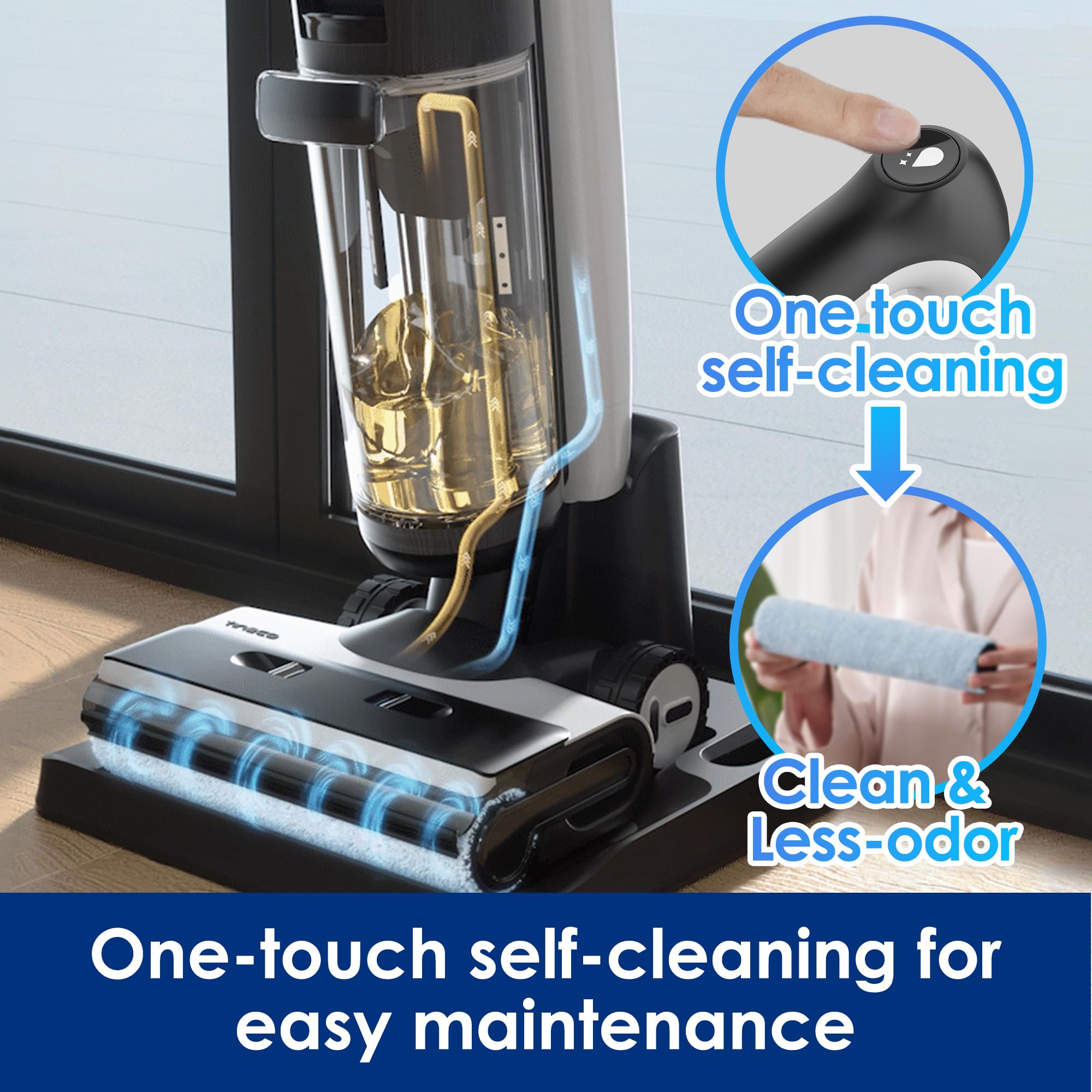 Tineco Floor ONE S7 PRO edge cleaning reaches baseboards precisely.