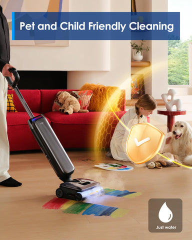 Tineco Floor One S9 Artist anti-tangle design prevents hair clogs during cleaning.
