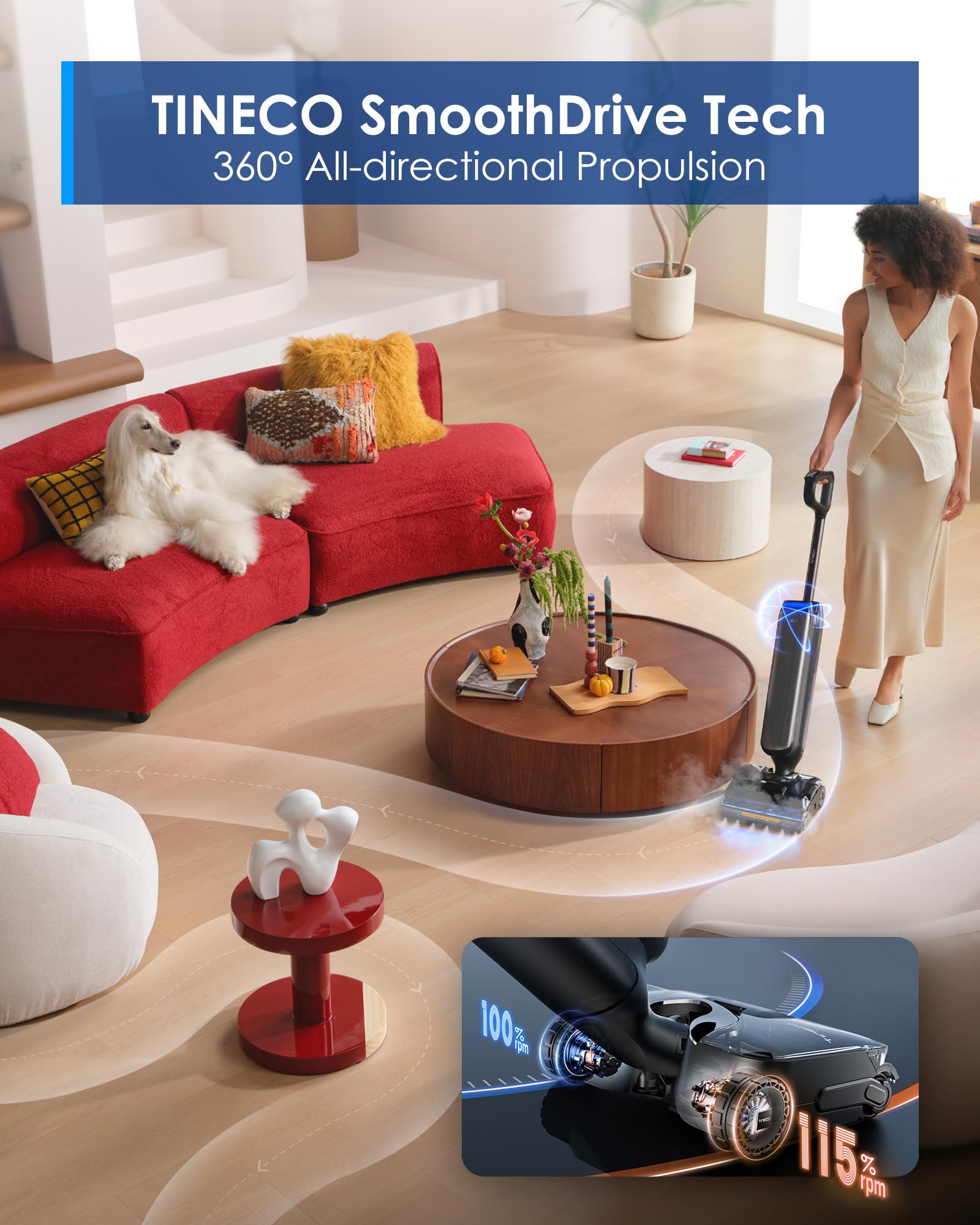 Tineco Floor One S9 Artist steam prep-time guidance for first use.