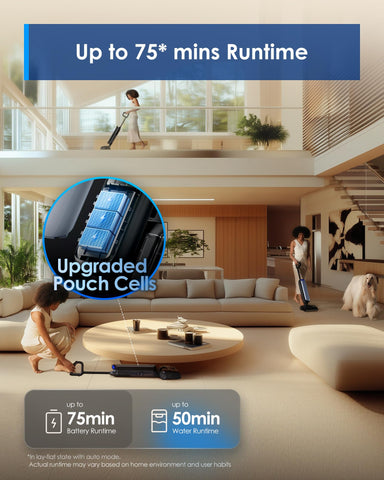 Tineco Floor One S9 Artist Pro showing 22kPa suction power for deep cleaning