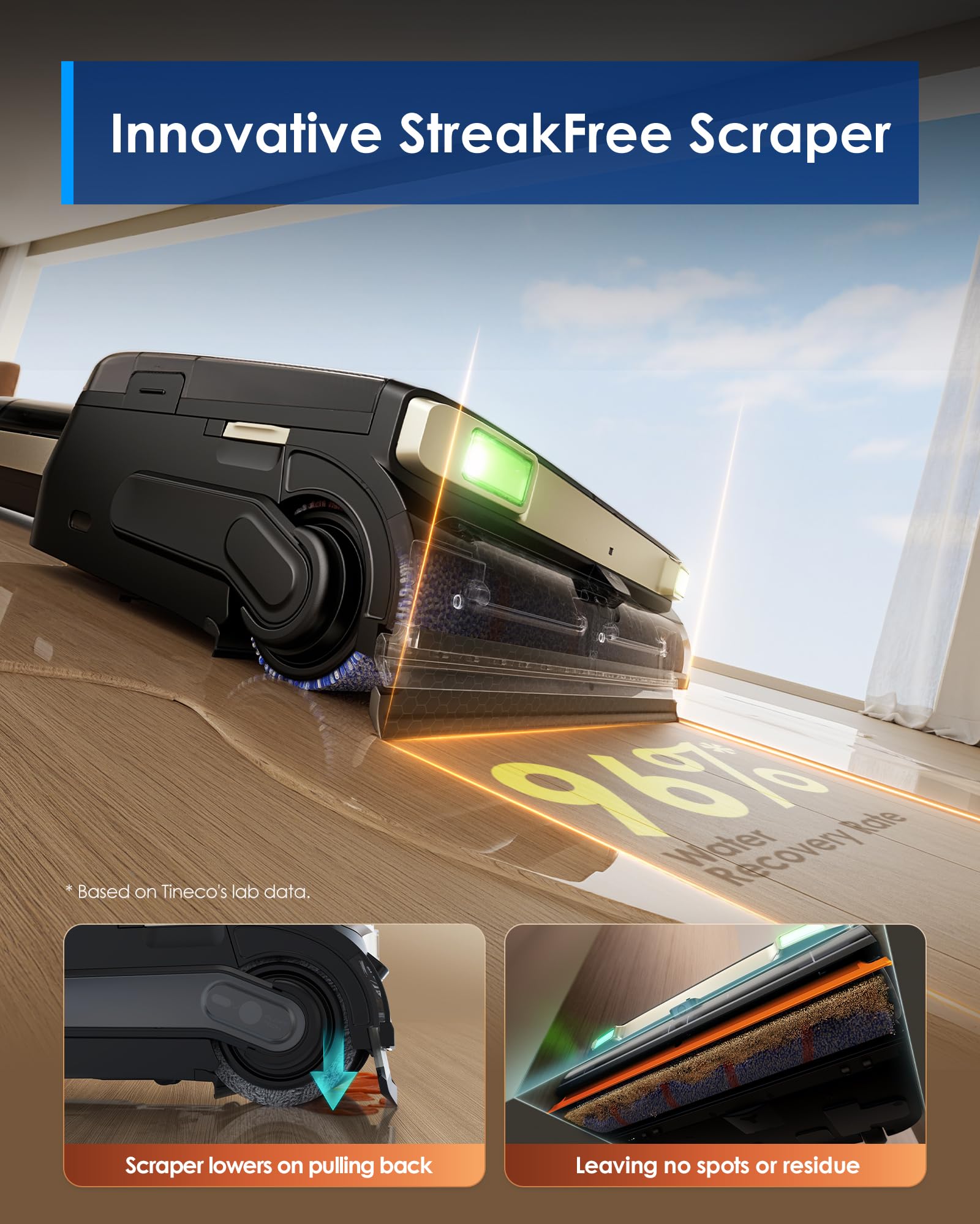 Tineco Floor One S9 Master DustReveal Green Headlight reveals hidden dust