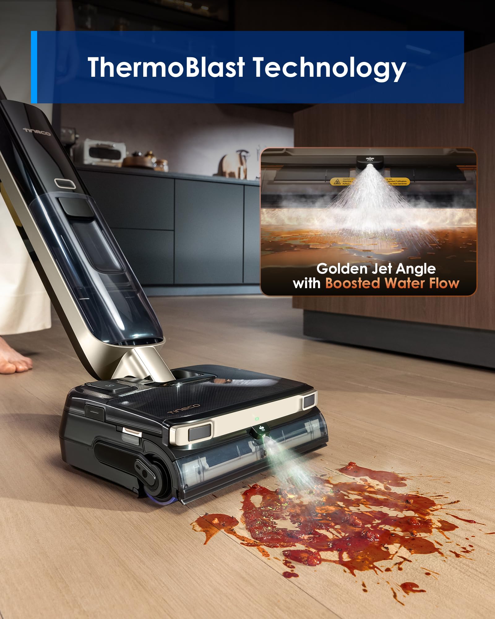 Tineco Floor One S9 Master ThermoBlast tech highlights tough stain removal
