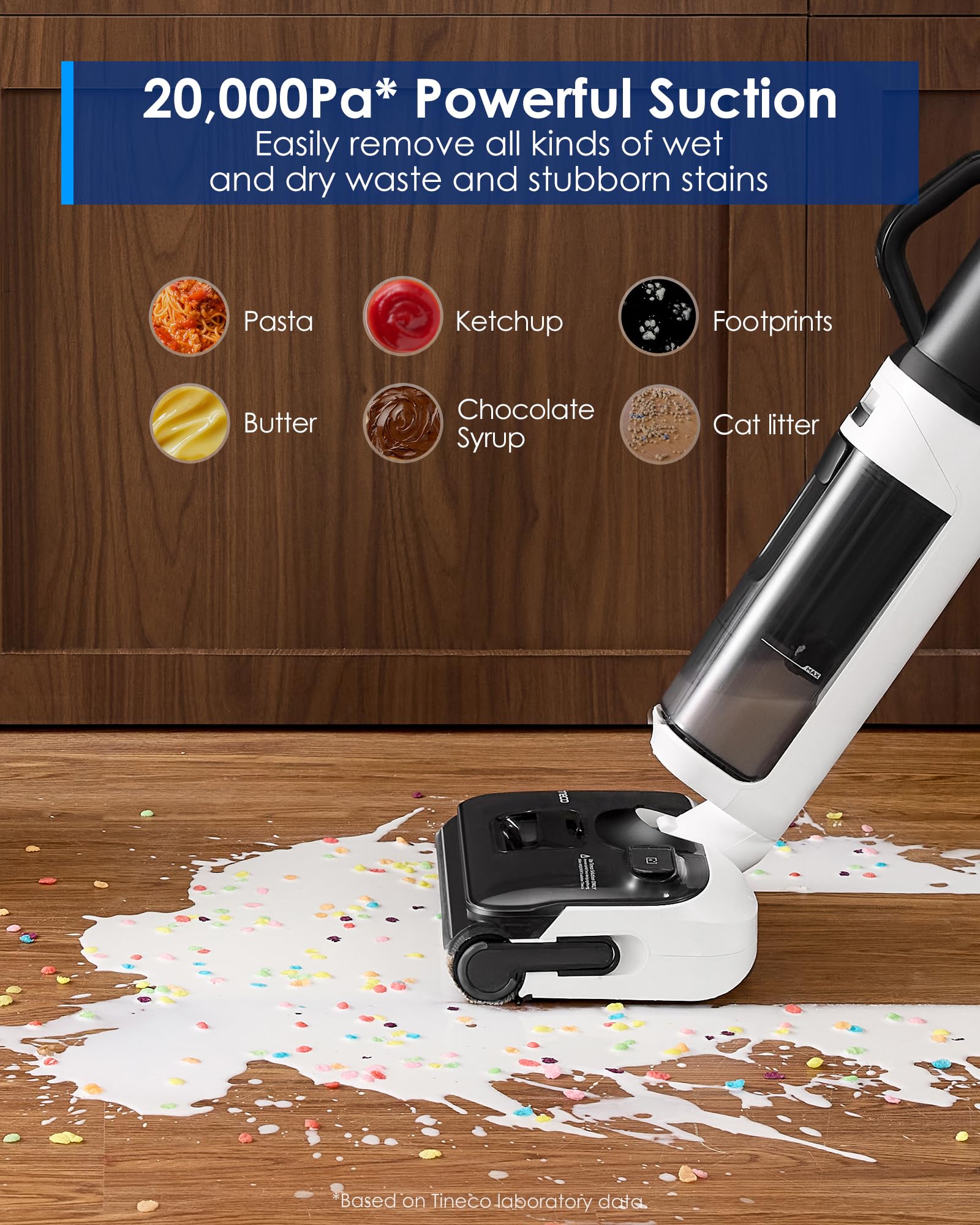 Tineco Floor One Switch i5 Stretch Breeze wet cleaning action on hardwood floors