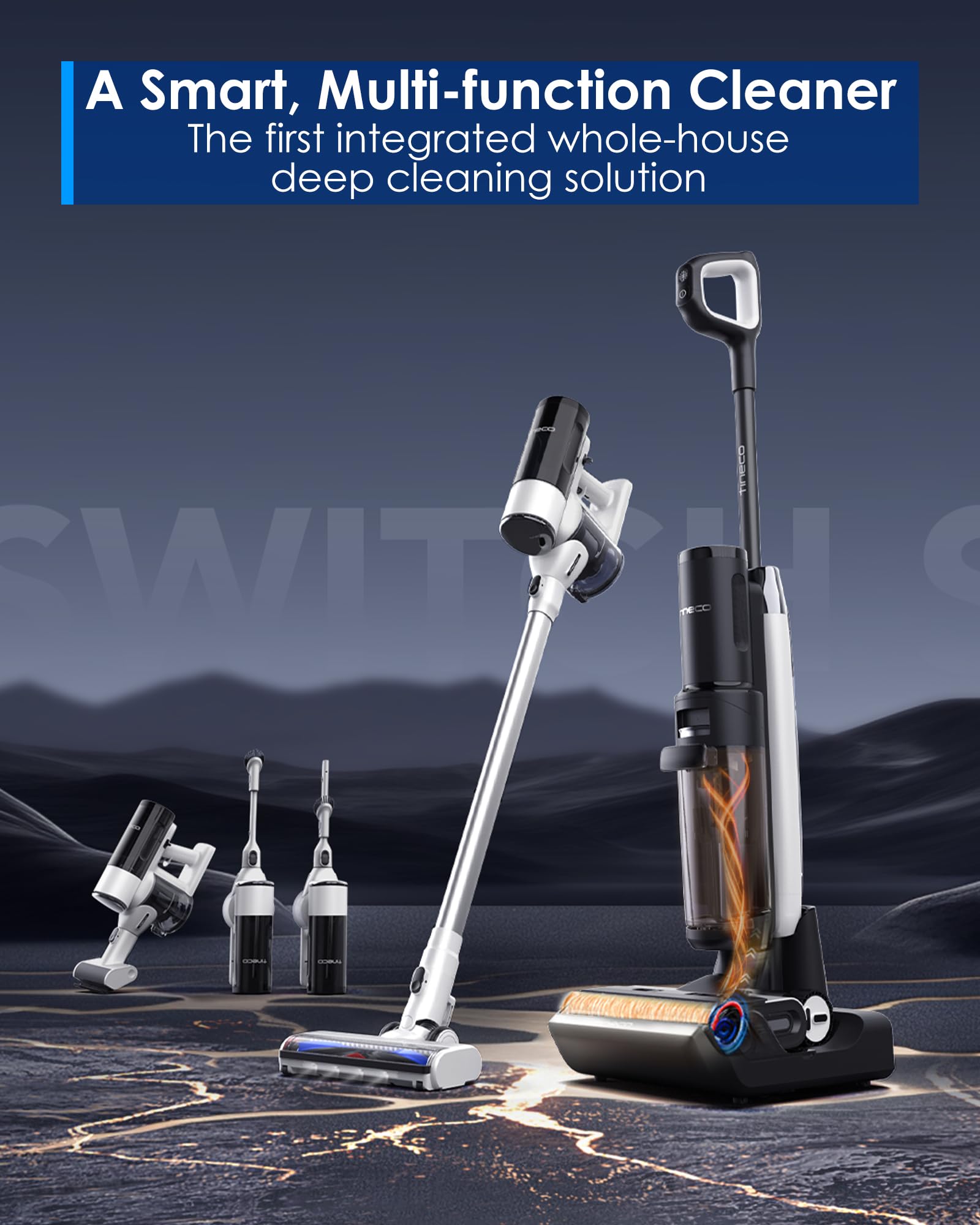 Tineco Floor ONE Switch S7 with Switch Pro Motor enables easy mode switching.
