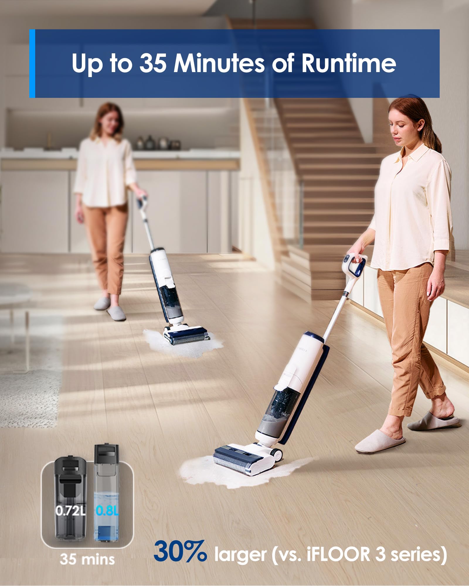 Tineco iFLOOR 5 Breeze cordless design for agile floor cleaning.