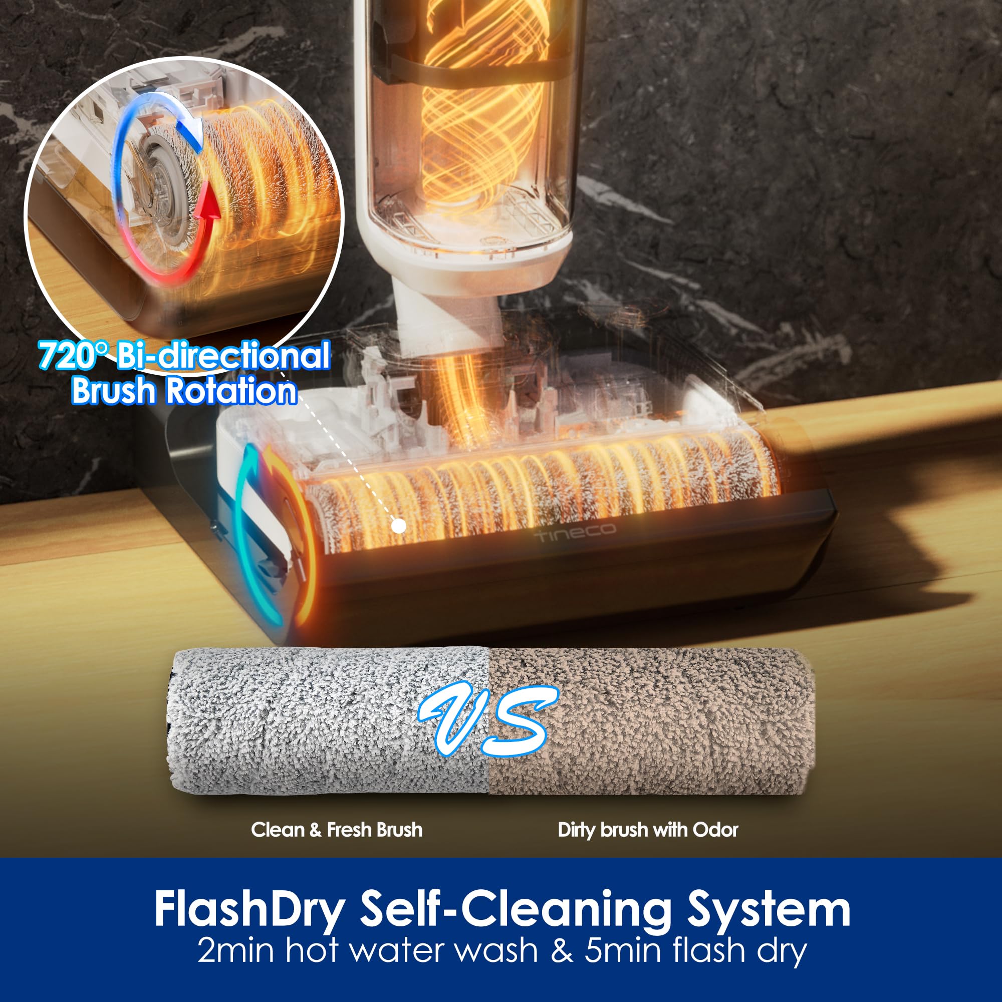 Tineco Stretch S6 three-chamber system keeps dirty water away from motor.
