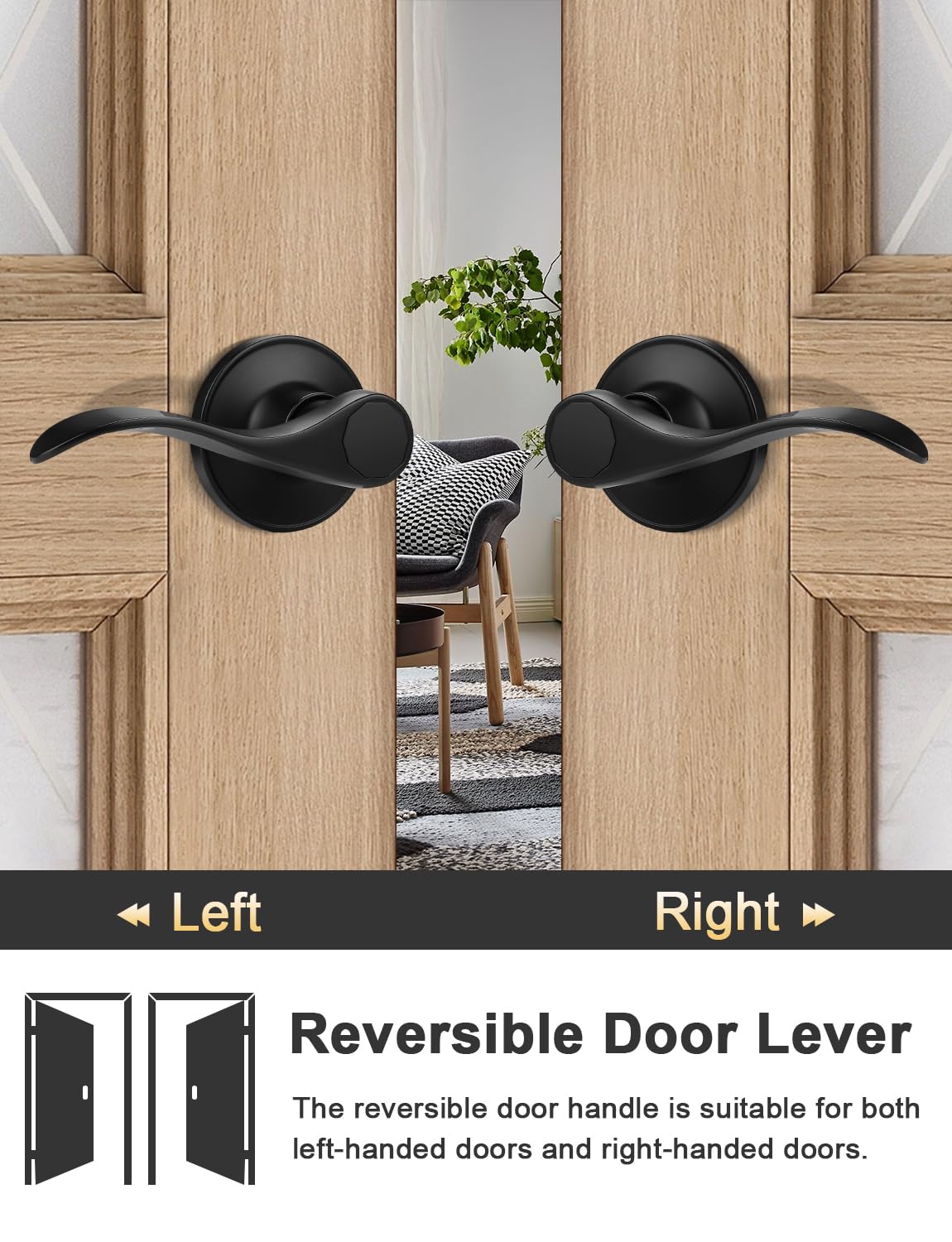Tinewa Camelot trim handleset with arched deadbolt for secure exterior entry.