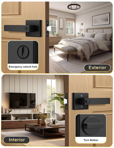 Tinewa door lever compatible with doors 1-3/8 to 1.78 inches thick.