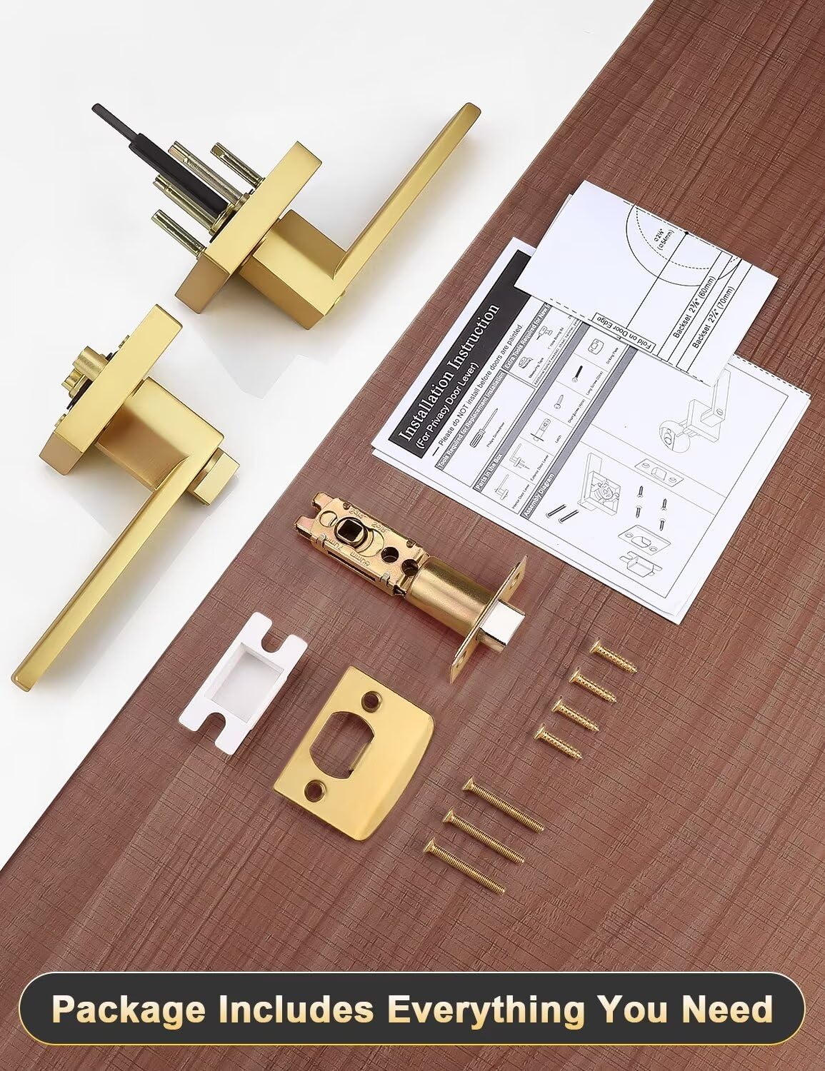 Tinewa door lever easy to install with a screwdriver.