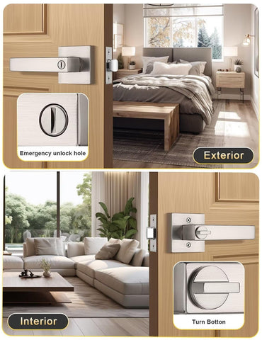 Tinewa privacy door handle ideal for bedrooms and bathrooms.