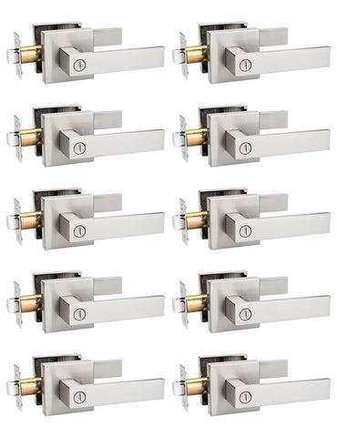 Tinewa privacy square door handle close-up with thumb-turn for privacy control.