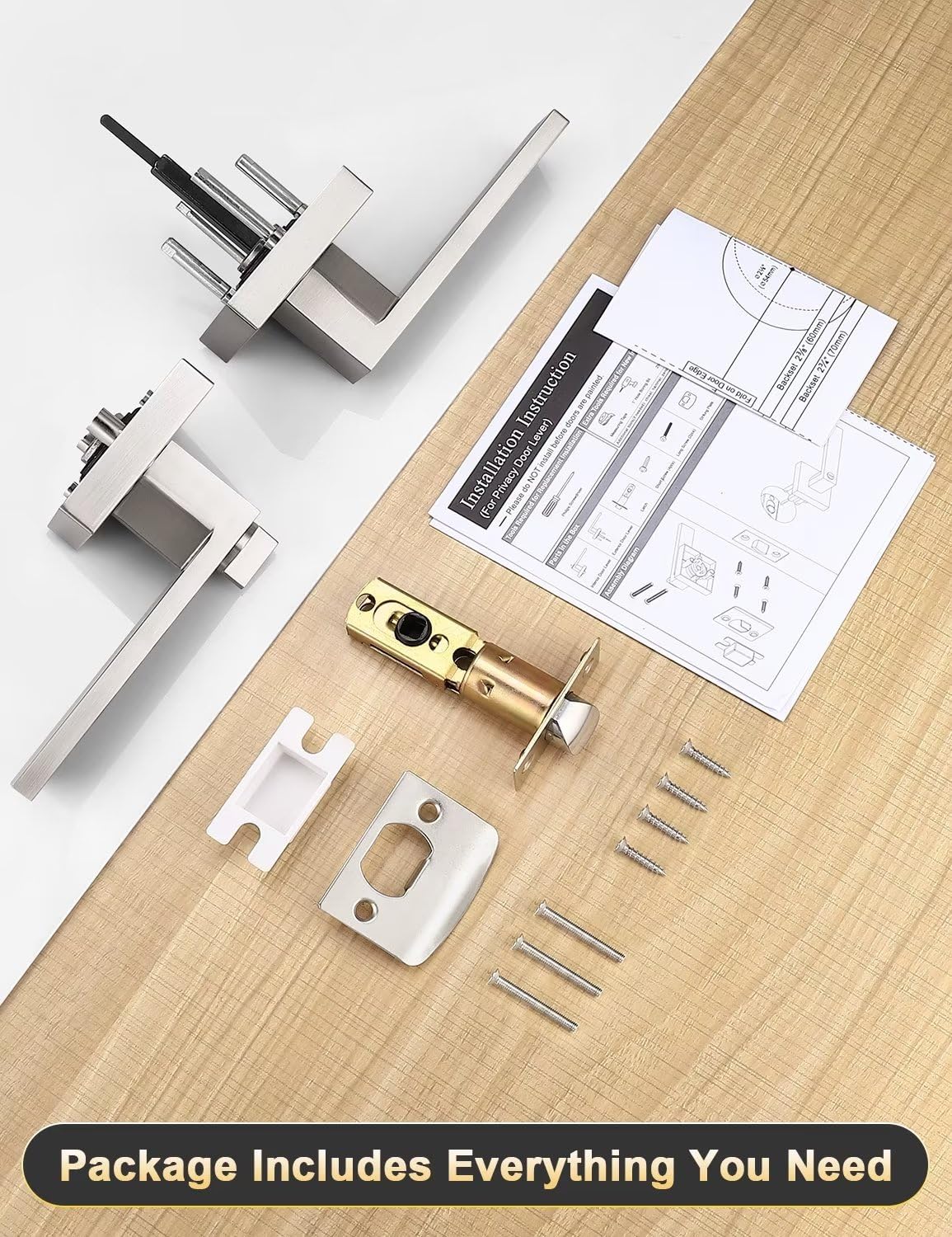 Tinewa brushed-nickel finish for a modern interior look.