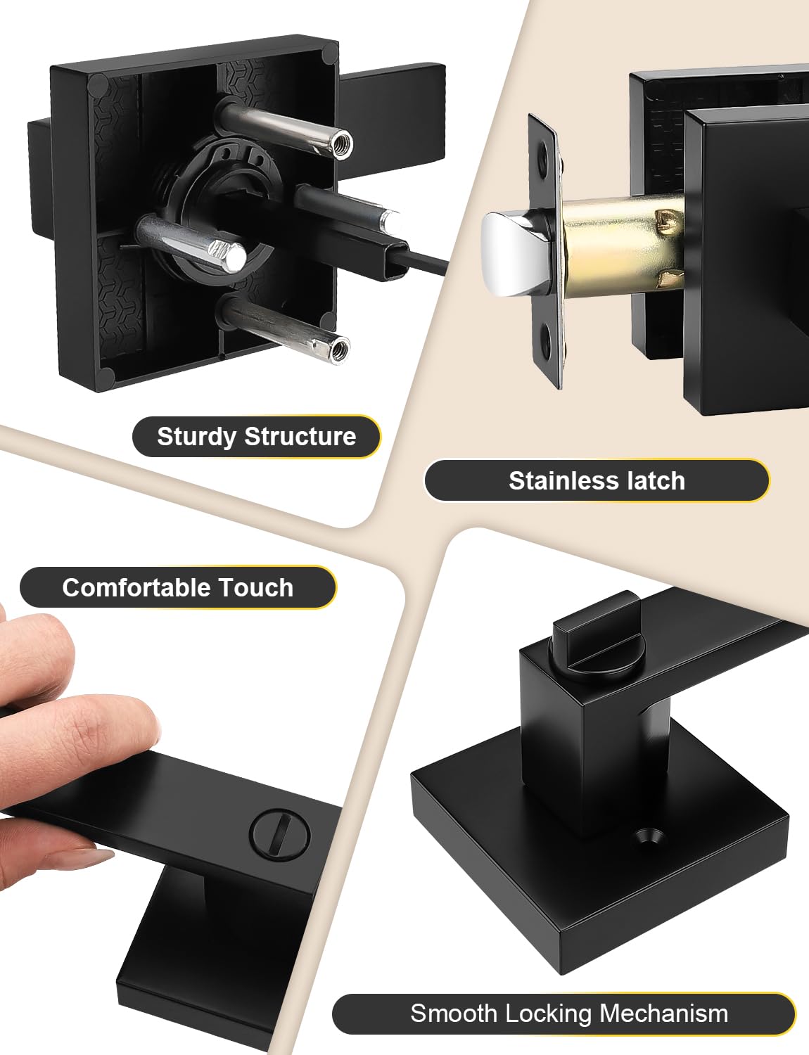 Tinewa reversible door lever fits left or right handed doors.