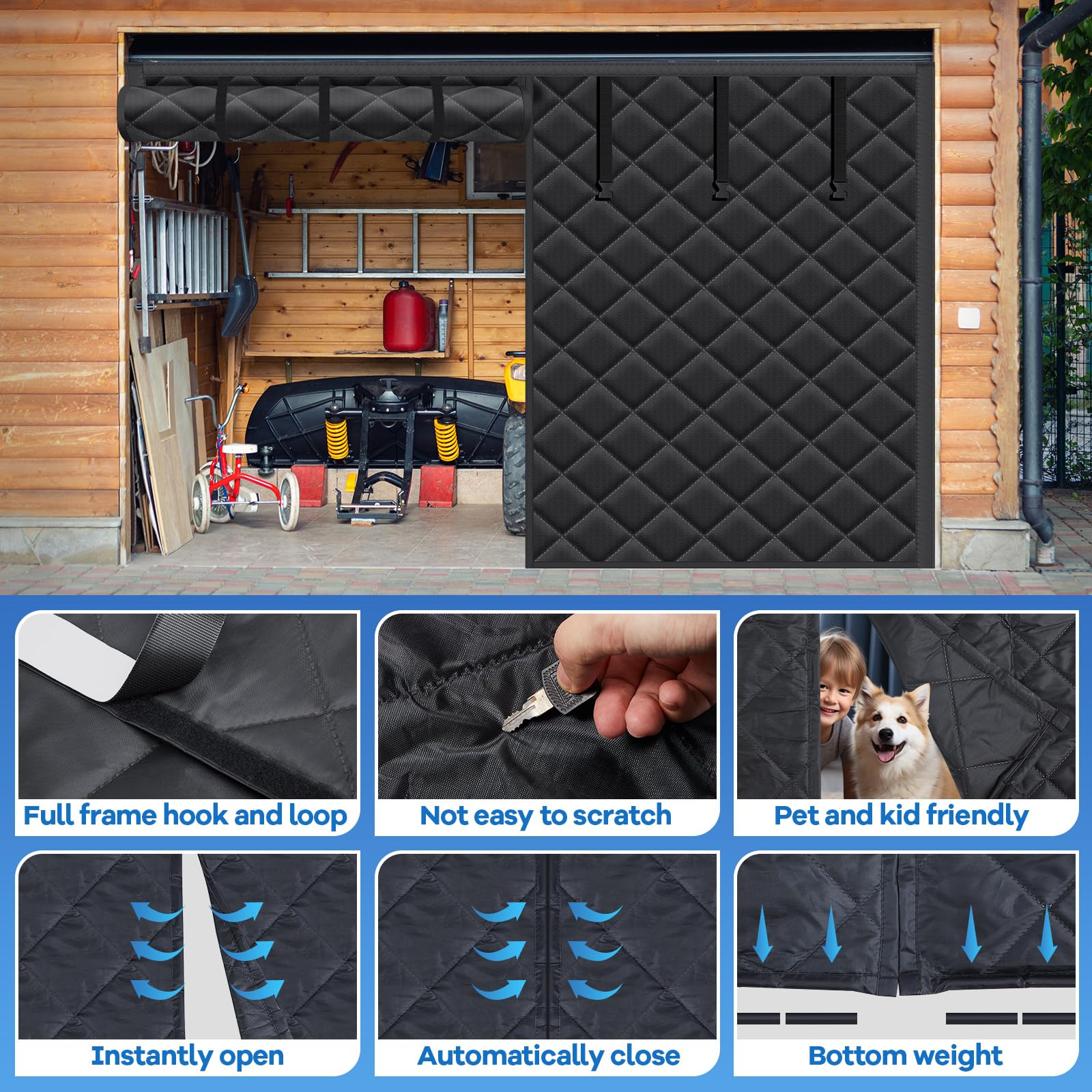 Tingjoo easy-install door curtain mounted with self-adhesive tape.